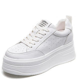 LOURDASPREC-WOMEN'S SHOES CASUAL SHOES VERSATILE SHOES Leather Platform White Sneakers