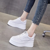 LOURDASPREC-WOMEN'S SHOES CASUAL SHOES VERSATILE SHOES Leather Platform White Sneakers