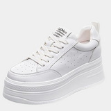 LOURDASPREC-WOMEN'S SHOES CASUAL SHOES VERSATILE SHOES Leather Platform White Sneakers