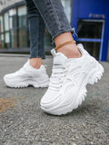 LOURDASPREC-WOMEN'S SHOES CASUAL SHOES VERSATILE SHOES Plain White Platform Sneakers