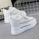 LOURDASPREC-WOMEN'S SHOES CASUAL SHOES VERSATILE SHOES Platform White Leather Sneakers