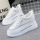 LOURDASPREC-WOMEN'S SHOES CASUAL SHOES VERSATILE SHOES Platform White Leather Sneakers