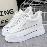 LOURDASPREC-WOMEN'S SHOES CASUAL SHOES VERSATILE SHOES Platform White Leather Sneakers