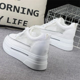 LOURDASPREC-WOMEN'S SHOES CASUAL SHOES VERSATILE SHOES Platform White Leather Sneakers