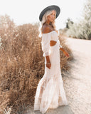 LOURDASPREC-Vacation Outfits Ins Style Porsha Off The Shoulder Tiered Cutout Maxi Dress