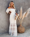 LOURDASPREC-Vacation Outfits Ins Style Porsha Off The Shoulder Tiered Cutout Maxi Dress