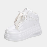 LOURDASPREC-WOMEN'S SHOES CASUAL SHOES VERSATILE SHOES White High Top Platform Sneakers