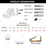 LOURDASPREC-WOMEN'S SHOES CASUAL SHOES VERSATILE SHOES White Leather Platform Sneakers Womens