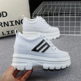 LOURDASPREC-WOMEN'S SHOES CASUAL SHOES VERSATILE SHOES White Platform Lace Up Sneakers