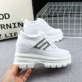 LOURDASPREC-WOMEN'S SHOES CASUAL SHOES VERSATILE SHOES White Platform Lace Up Sneakers