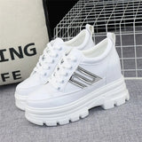 LOURDASPREC-WOMEN'S SHOES CASUAL SHOES VERSATILE SHOES White Platform Lace Up Sneakers