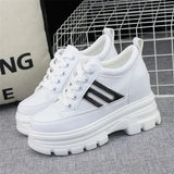 LOURDASPREC-WOMEN'S SHOES CASUAL SHOES VERSATILE SHOES White Platform Lace Up Sneakers