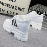 LOURDASPREC-WOMEN'S SHOES CASUAL SHOES VERSATILE SHOES White Platform Lace Up Sneakers