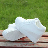 LOURDASPREC-WOMEN'S SHOES CASUAL SHOES VERSATILE SHOES White Wedge Platform Sneakers