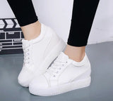 LOURDASPREC-WOMEN'S SHOES CASUAL SHOES VERSATILE SHOES White Wedge Platform Sneakers