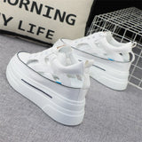 LOURDASPREC-WOMEN'S SHOES CASUAL SHOES VERSATILE SHOES Womens White Platform Sneakers