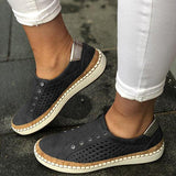 Lourdasprec-Women Casual Slip On Hollow-Out Sneakers