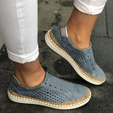 Lourdasprec-Women Casual Slip On Hollow-Out Sneakers