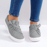 Lourdasprec-Women Knitted Twist Slip On Sneakers