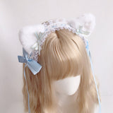 Lourdasprec-Harajuku Kawaii Fashion Lolita Maid Costume Cosplay Cat Ear Lace Headdress