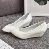 Hot 2022 Autumn Spring Wedges Women Shoes Heels Black White Office Shoe Casual Women Pumps zapatos mujer