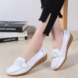 Spring Women Flats Loafers Shoes Woman Genuine Leather Flats Female Shoes Loafers Casual Slip-on Walking Shoes Woman Tenis