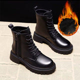 Christmas Gift Thick-soled Martn Boots Female British Style 2021 New Boots Wild Winter Short Boots Women Shoes Cotton Shoes Winter Plus Velvet