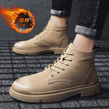 Graduation Gift Big Sale Men 2022 Autumn Winter Boots Men PU Leather Waterproof Timber Land Shoes Thick Bottom Increase Non-slip Chelsea boots