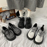 Lourdasprec Women Shoes Japanese Round Toe High Heels Cute Platform Lolita JK Uniform Leather Shoes Harajuku Vintage College Mary Jane Shoes