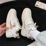 Lourdasprec Sneakers Women Platform 2022 White Japan Kawaii Bear Sports Shoes Flat Trainers Casual Korean Running Spring Autumn Fashion