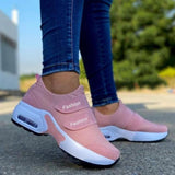 2021 Women Fashion Vulcanized Sneakers Platform Solid Color Flats Ladies Shoes Casual Breathable Wedges Ladies Walking Sneakers