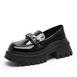 Christmas Gift Genuine Leather Loafers for Women 2021 Platform Shoes Black Heels Fashion Luxury Woman Pumps Women Shoes Wedge Heel for Woman