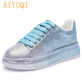 Christmas Gift Women's Sneakers Flat Latest Thinestone Shiny Ladies Shoes Laces Casual Women's Vulcanized Shoes