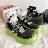 Lourdasprec HMXO Big Toe  Increase Shoes Thick Bottom Japanese Retro Hot Girl Mary Jane Shoes Jk Harajuku British Style Leather Shoes Women