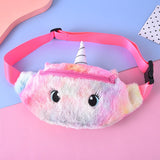 Graduation Gift Big Sale Soft Plush Unicorn Women Fanny Pack Cute Cartoon Girl Waist Bag Travel Children Zipper Chest Bag Mobile Phone Pouch Purse