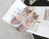 Christmas Gift  Sandals For Girls Children Fashion High Heels Kids Spring Summer Princess Party Shoes Casual Bow Footwears Round Toe 2021