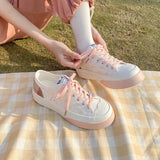 Lourdasprec Sneakers Women's Sports Kawaii Shoes Canvas Pink Flat Platform Running White Casual Anime Lolita Korean Vulcanize Rubber Sole L26