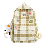 Graduation Gift Big Sale Fashion Female Bookbag Cotton Linen Plaid Women Backpack for Teenagers Girl College SchoolBag Korean Student Girl Travel Mochila ll12