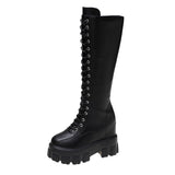 Christmas Gift Women's Boots High Top 2022 Chunky Platform Pu Over-the-Knee High Boots Women Retro Punk Increasing Long Shoes Woman Shoes
