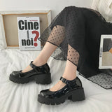 Lourdasprec Student Shoes College Girl Student LOLITA Shoes JK Uniform Shoes PU Leather Heart-shaped Ankle-strap Mary Jane Shoes