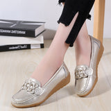 Spring Women Flats Loafers Shoes Woman Genuine Leather Flats Female Shoes Loafers Casual Slip-on Walking Shoes Woman Tenis