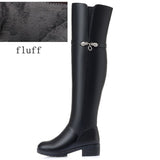 Christmas Gift  Winter Boots Women Knee High Long Boots Genuine Leather Waterproof Women Thigh High Boots Large size women's boots