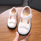 Christmas Gift Children's Leather Shoes Fashion Solid Color Flats Spring Footwears For Girls Kids 2022 Summer Princess Party Shoes 23-33