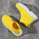 Christmas Gift Women's Chunky Sneakers Breathable Yellow Fashion Women Shoes 2021 New Female Platform Casual Woman Flats Loafers Socks Sneakers