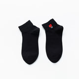 Lourdasprec Women Socks Summer Cotton Embroidery Bear Short Socks Harajuku Kawaii Female Casual Cartoon Ankel Socks High Quality