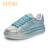 Christmas Gift Women's Sneakers Flat Latest Thinestone Shiny Ladies Shoes Laces Casual Women's Vulcanized Shoes