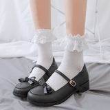 Lourdasprec Lolita Style Socks Japanese Maiden Lovely Woman Lace Short Socks Summer Sweet Ruffle Cotton Princess Socks High Quality 1 Pair