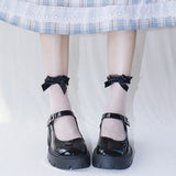 Lourdasprec 1 Pair Lace Mesh Socks Nylon Transparent Stretch Elasticity Lace Bow Ankle Sock Net Yarn Thin Women Cool Socks