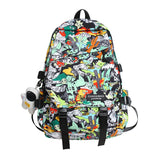 Graduation Gift Big Sale  Harajuku Girl Male School Bag Female Graffiti Print Men Backpack Women Book Boy Bag Nylon Ladies Fashion Laptop Backpack Student