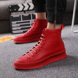 LOURDASPREC-Graduation Gift - New Style Fashion Ankle Boots Men Red White Casual Shoes Handmade Genuine Leather Luxury Personalized Original Design Boots